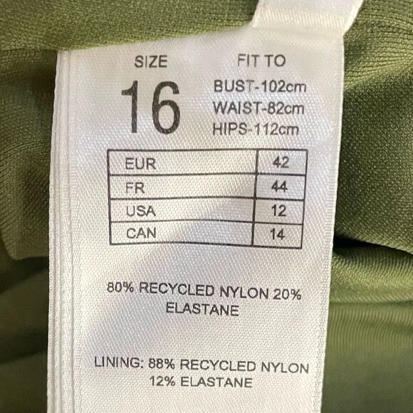 Seafolly Australia Collective Cross Back One Piece Swimsuit in Olive Sz 12 NEW - Picture 12 of 12